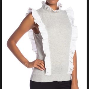 NWT Ted Baker London Gilleey Ruffle Knit Top